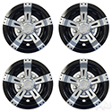 RHOX Wheel Cover, SET OF 4, 8" Vegas Silver Metallic w/ Black