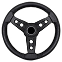 Lugana Steering Wheel, Black, E-Z-Go Hub
