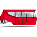 DoubleTake Enclosure & Valance for Kwick-Track Rail System, 6 Passenger, E-Z-Go TXT 94-13, Red