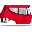 DoubleTake Enclosure only for Kwick-Track Rail System, 4 Passenger, CC  Precedent 04+, Red