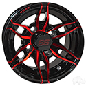 RHOX RX376, Gloss Black with Red, 10x7 ET-25