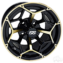 RHOX RX383, Gloss Black with Gold, 14x7 ET-25