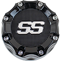 Center Cap, Gloss Black with Silver SS